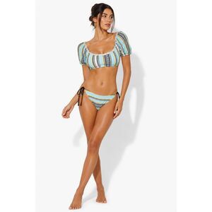 Lemlem Tribal Print Bikini Set Neela Pouf Top & String Bikini Bottom Size XL